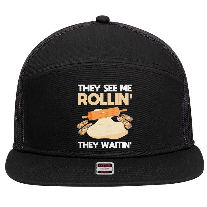 Lefse Master Funny Lefse 7 Panel Mesh Trucker Snapback Hat
