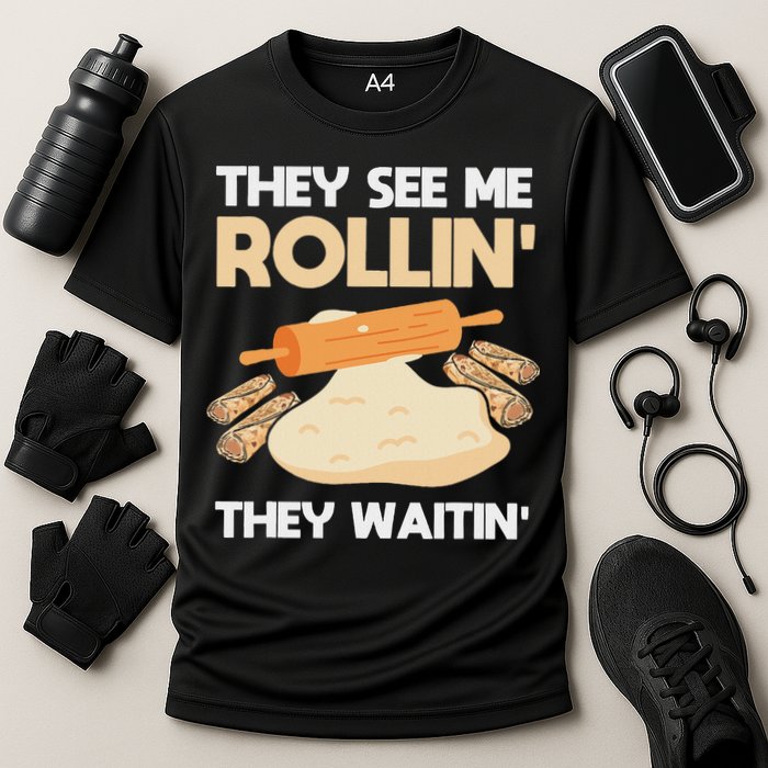 Lefse Master Funny Lefse Cooling Performance Crew T-Shirt