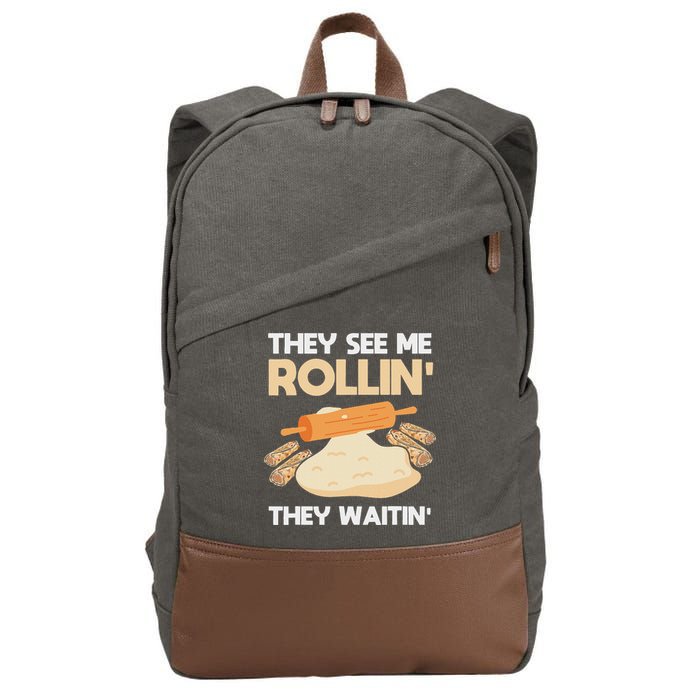 Lefse Master Funny Lefse Cotton Canvas Backpack
