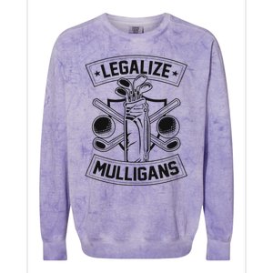 Legalize Mulligans Funny Golf Club And Ball Dad Joke Crest Colorblast Crewneck Sweatshirt