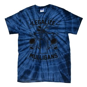 Legalize Mulligans Funny Golf Club And Ball Dad Joke Crest Tie-Dye T-Shirt