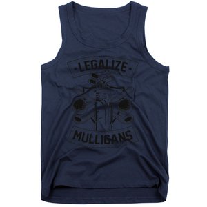 Legalize Mulligans Funny Golf Club And Ball Dad Joke Crest Tank Top