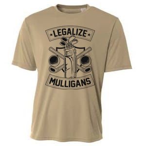 Legalize Mulligans Funny Golf Club And Ball Dad Joke Crest Cooling Performance Crew T-Shirt