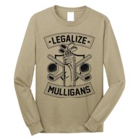 Legalize Mulligans Funny Golf Club And Ball Dad Joke Crest Long Sleeve Shirt