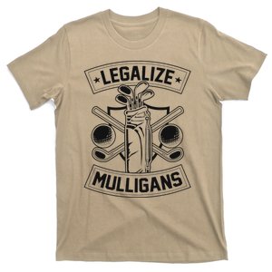 Legalize Mulligans Funny Golf Club And Ball Dad Joke Crest T-Shirt