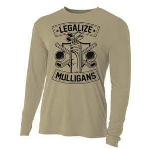 Legalize Mulligans Funny Golf Club And Ball Dad Joke Crest Cooling Performance Long Sleeve Crew