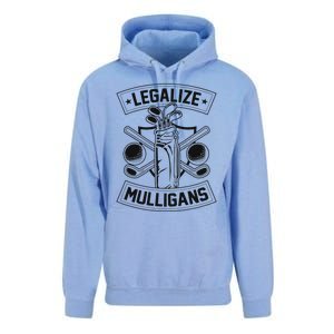 Legalize Mulligans Funny Golf Club And Ball Dad Joke Crest Unisex Surf Hoodie