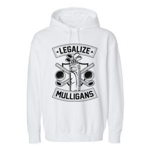 Legalize Mulligans Funny Golf Club And Ball Dad Joke Crest Garment-Dyed Fleece Hoodie