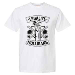 Legalize Mulligans Funny Golf Club And Ball Dad Joke Crest Garment-Dyed Heavyweight T-Shirt