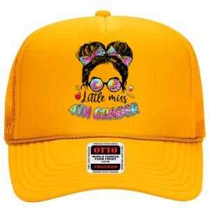 Little Miss Fourth Grade Back To School Cute Gift 4Th Grade Gift High Crown Mesh Back Trucker Hat