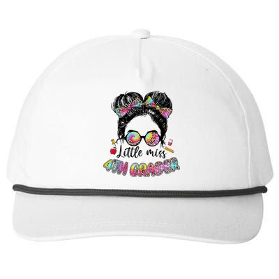 Little Miss Fourth Grade Back To School Cute Gift 4Th Grade Gift Snapback Five-Panel Rope Hat