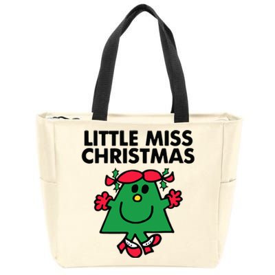 Little Miss Festive Christmas Xmas Holiday Zip Tote Bag