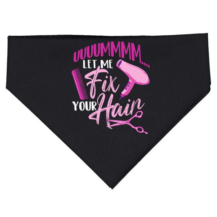 Let Me Fix Your Hair - Hairdresser Hairstylist Beautician USA-Made Doggie Bandana