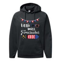 Little Miss Firecracker 4th Of July Performance Fleece Hoodie