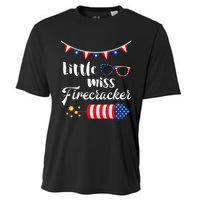 Little Miss Firecracker 4th Of July Cooling Performance Crew T-Shirt