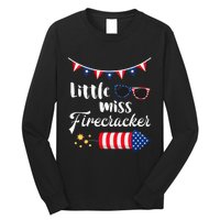 Little Miss Firecracker 4th Of July Long Sleeve Shirt