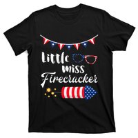 Little Miss Firecracker 4th Of July T-Shirt