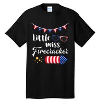 Little Miss Firecracker 4th Of July Tall T-Shirt