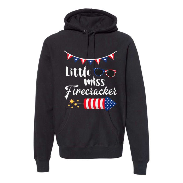 Little Miss Firecracker 4th Of July Premium Hoodie