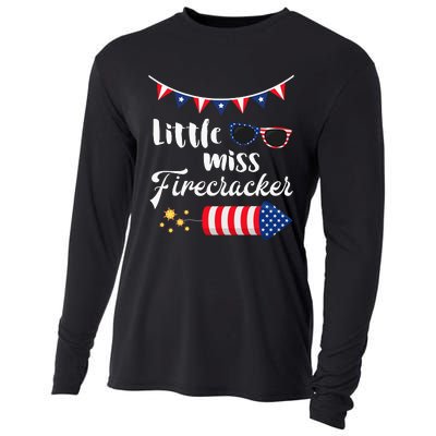 Little Miss Firecracker 4th Of July Cooling Performance Long Sleeve Crew