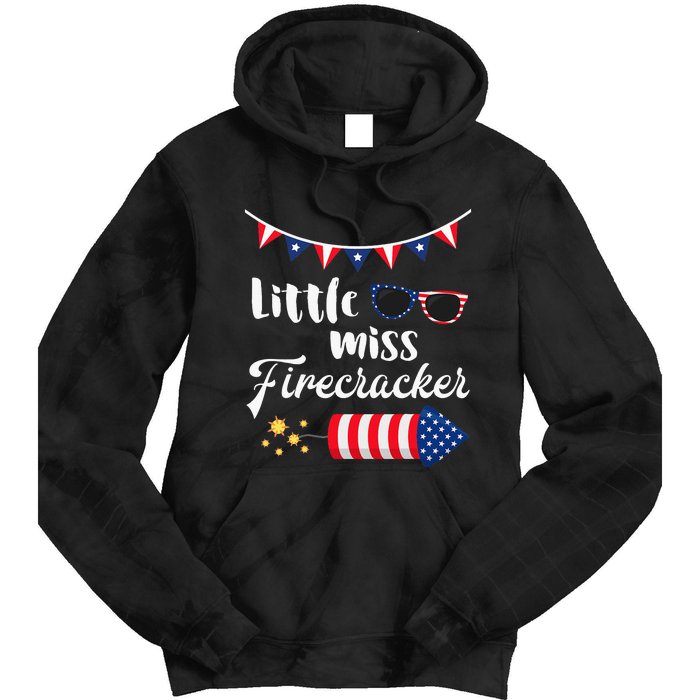 Little Miss Firecracker 4th Of July Tie Dye Hoodie