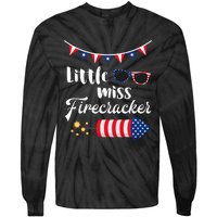 Little Miss Firecracker 4th Of July Tie-Dye Long Sleeve Shirt