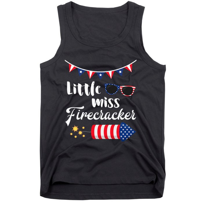 Little Miss Firecracker 4th Of July Tank Top