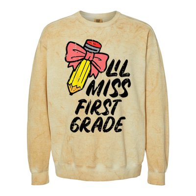 Lil Miss First Grade 1st Back To First Day Of School Colorblast Crewneck Sweatshirt