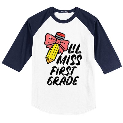 Lil Miss First Grade 1st Back To First Day Of School Baseball Sleeve Shirt