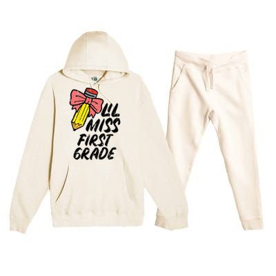 Lil Miss First Grade 1st Back To First Day Of School Premium Hooded Sweatsuit Set