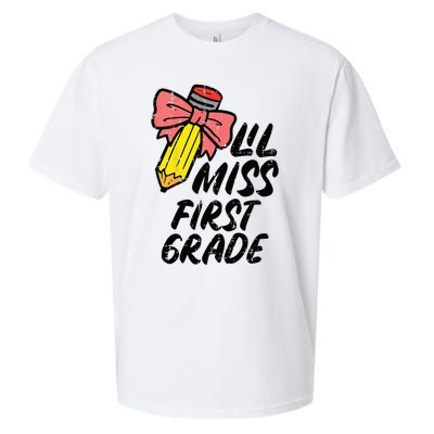 Lil Miss First Grade 1st Back To First Day Of School Sueded Cloud Jersey T-Shirt