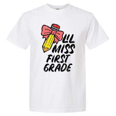 Lil Miss First Grade 1st Back To First Day Of School Garment-Dyed Heavyweight T-Shirt