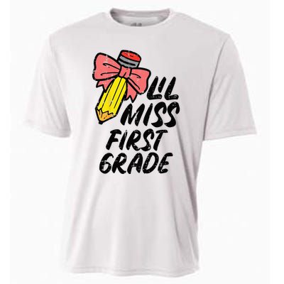 Lil Miss First Grade 1st Back To First Day Of School Cooling Performance Crew T-Shirt