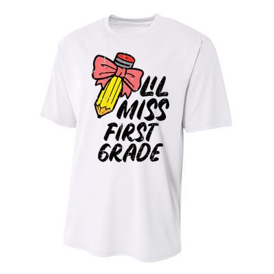 Lil Miss First Grade 1st Back To First Day Of School Performance Sprint T-Shirt