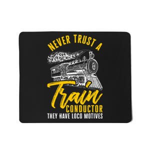 Loco Motives Funny Train Lover Cute Model Railroad Conductor Mousepad