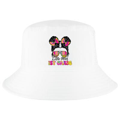 Little Miss First 1st Grade Messy Bun Back To School Cool Comfort Performance Bucket Hat