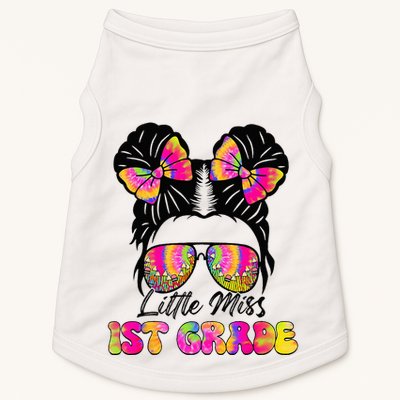 Little Miss First 1st Grade Messy Bun Back To School Doggie Tank