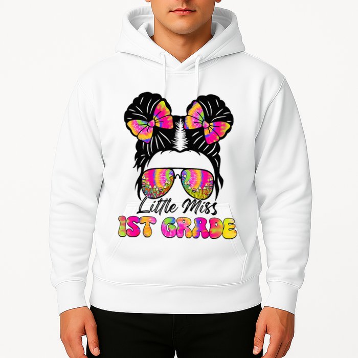 Little Miss First 1st Grade Messy Bun Back To School Hoodie