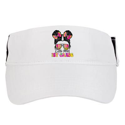 Little Miss First 1st Grade Messy Bun Back To School Adult Drive Performance Visor