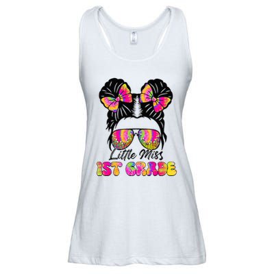 Little Miss First 1st Grade Messy Bun Back To School Ladies Essential Flowy Tank