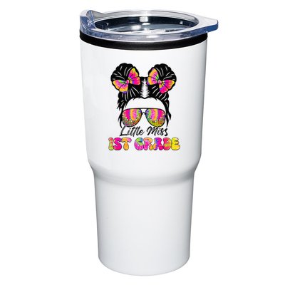 Little Miss First 1st Grade Messy Bun Back To School Tumbler