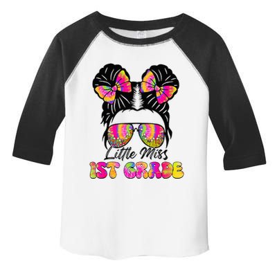 Little Miss First 1st Grade Messy Bun Back To School Toddler Fine Jersey T-Shirt