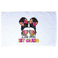 Little Miss First 1st Grade Messy Bun Back To School Microfiber Hand Towel