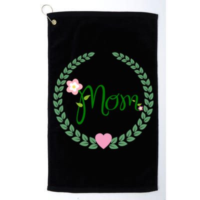 Love Mom Floral Best Happy MotherS Day Gift Platinum Collection Golf Towel