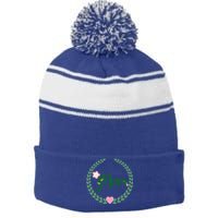 Love Mom Floral Best Happy MotherS Day Gift Stripe Pom Pom Beanie