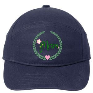 Love Mom Floral Best Happy MotherS Day Gift 7-Panel Snapback Hat