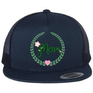 Love Mom Floral Best Happy MotherS Day Gift Flat Bill Trucker Hat