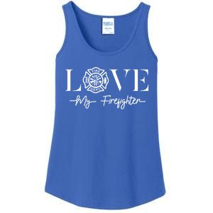 Love My Firefighter Wife Friend Gift Ladies Essential Tank