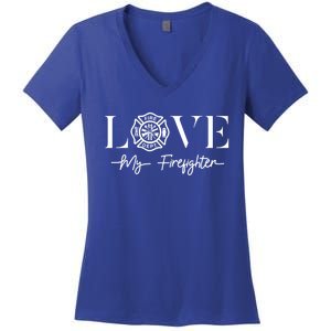 Love My Firefighter Wife Friend Gift Women's V-Neck T-Shirt