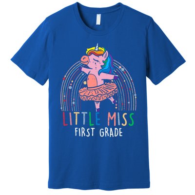 Little Miss First 1St Grade Unicorn Back To School Gift Premium T-Shirt